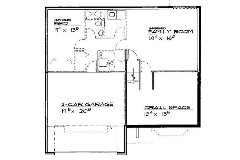 Dream House Plan - Floor Plan - Lower Floor for Country House Plan #308-270 - 3 bed, 2 bath