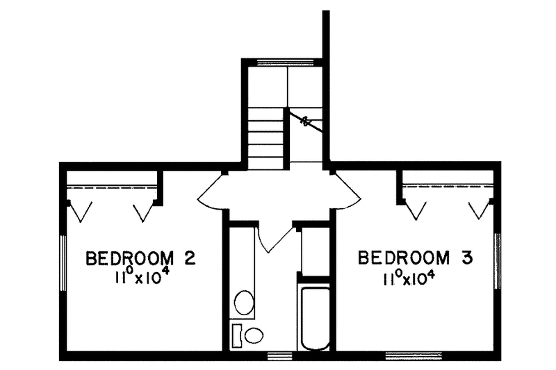 Dream House Plan - Floor Plan - Upper Floor for Contemporary House Plan #60-777 - 3 bed, 2 bath