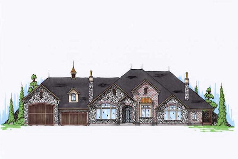 House Plan Design - European Exterior - Front Elevation Plan #5-348
