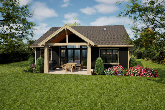 Exterior - Rear Elevation for Farmhouse House Plan #48-1205 - 3 bed, 2 bath