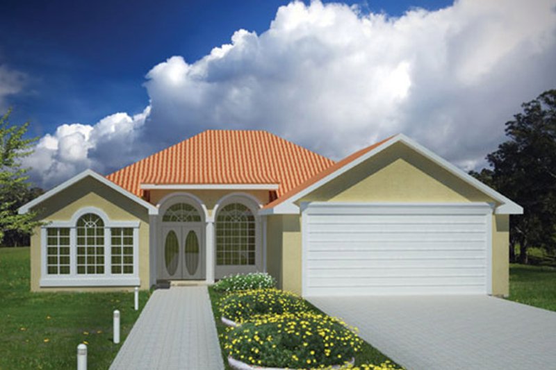House Blueprint - Exterior - Front Elevation 4 for Adobe / Southwestern House Plan #1061-13 - 3 bed, 2 bath
