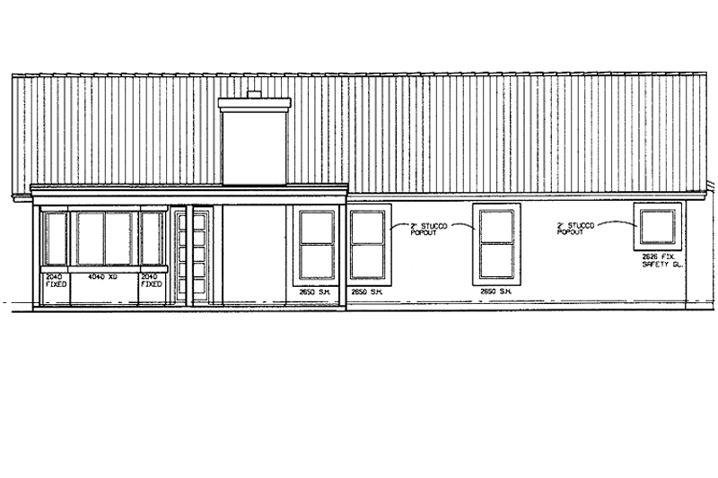 Home Plan - Exterior - Rear Elevation for Mediterranean House Plan #72-918 - 3 bed, 2.5 bath