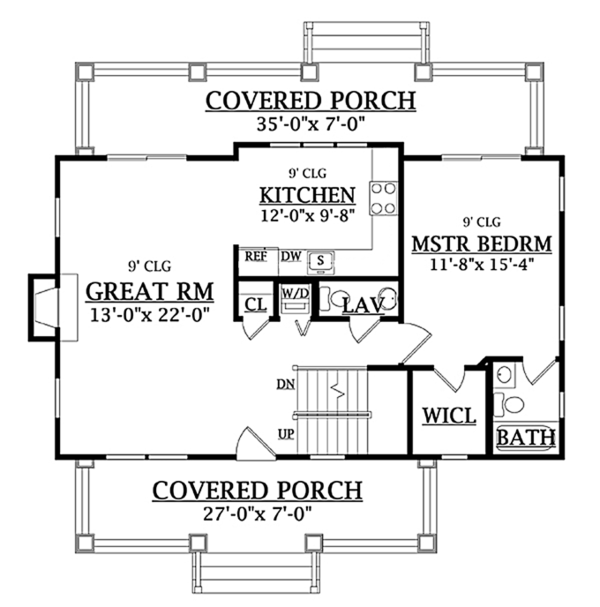 Architectural House Design - Craftsman Floor Plan - Main Floor Plan #314-276