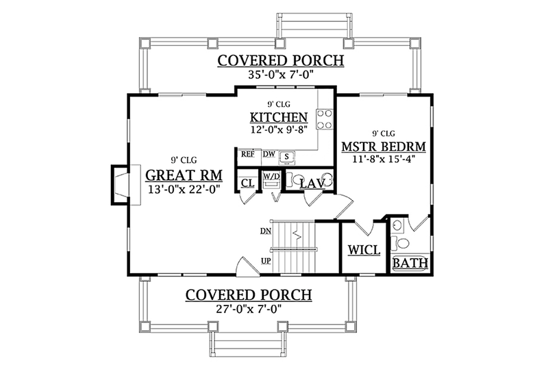 Architectural House Design - Floor Plan - Main Floor for Craftsman House Plan #314-276 - 3 bed, 2.5 bath