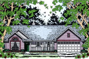 Country Exterior - Front Elevation Plan #42-390