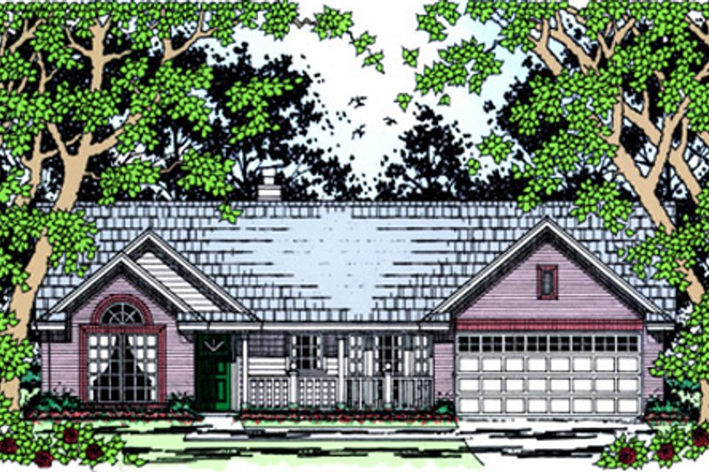 Country Style House Plan - 3 Beds 2 Baths 1340 Sq/Ft Plan #42-390