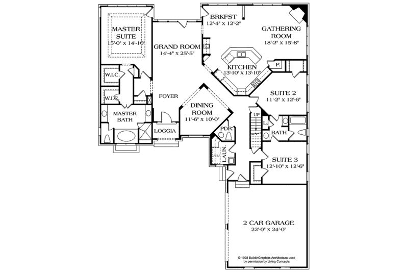 Dream House Plan - Floor Plan - Main Floor for Country House Plan #453-260 - 3 bed, 2.5 bath