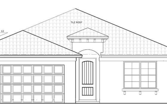 Exterior - Front Elevation 4 for Mediterranean House Plan #1058-55 - 4 bed, 2 bath