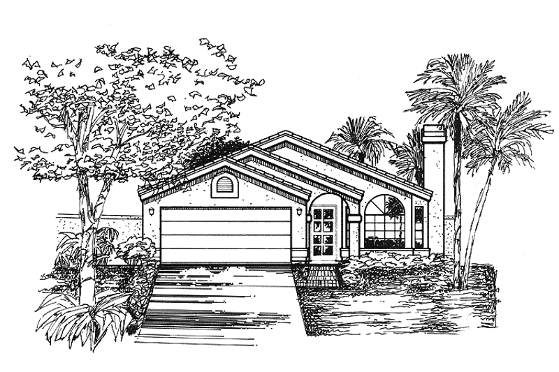 Home Plan - Mediterranean Exterior - Front Elevation Plan #320-979