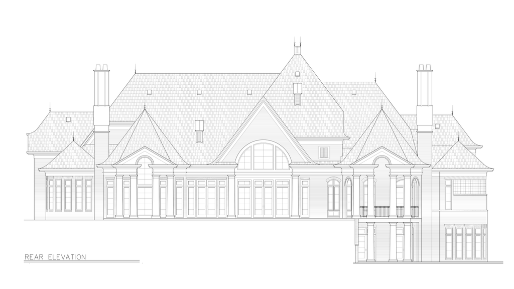 Exterior - Other Elevation 1 for European House Plan #119-167 - 5 bed, 6.5 bath