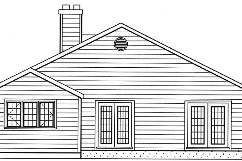Architectural House Design - Exterior - Rear Elevation for Traditional House Plan #3-303 - 3 bed, 2 bath