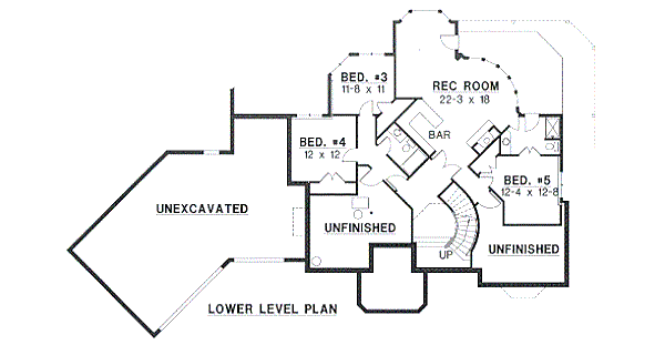 European Floor Plan - Lower Floor Plan #67-110