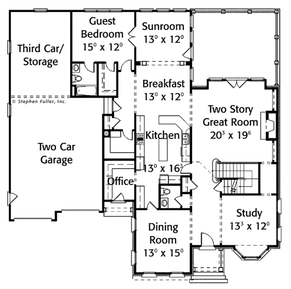 Home Plan - Colonial Floor Plan - Main Floor Plan #429-324
