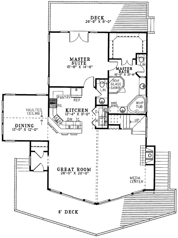 Architectural House Design - Contemporary Floor Plan - Main Floor Plan #17-2643