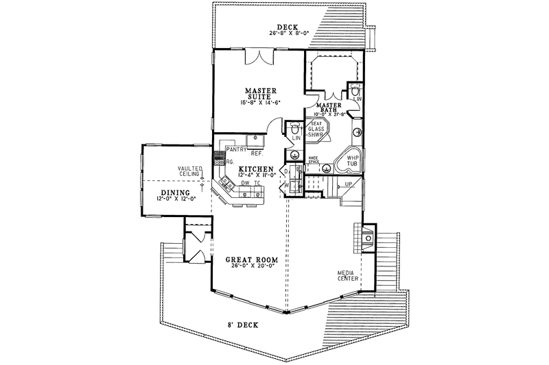 Home Plan - Floor Plan - Main Floor for Contemporary House Plan #17-2643 - 3 bed, 2.5 bath