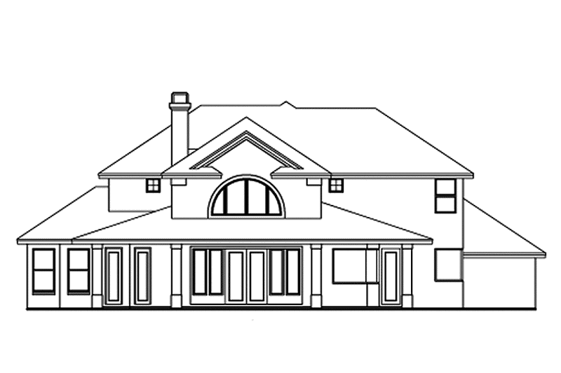 Architectural House Design - Exterior - Rear Elevation for Mediterranean House Plan #999-50 - 3 bed, 4 bath