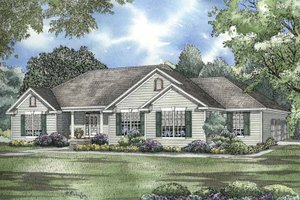 Colonial Exterior - Front Elevation Plan #17-2954