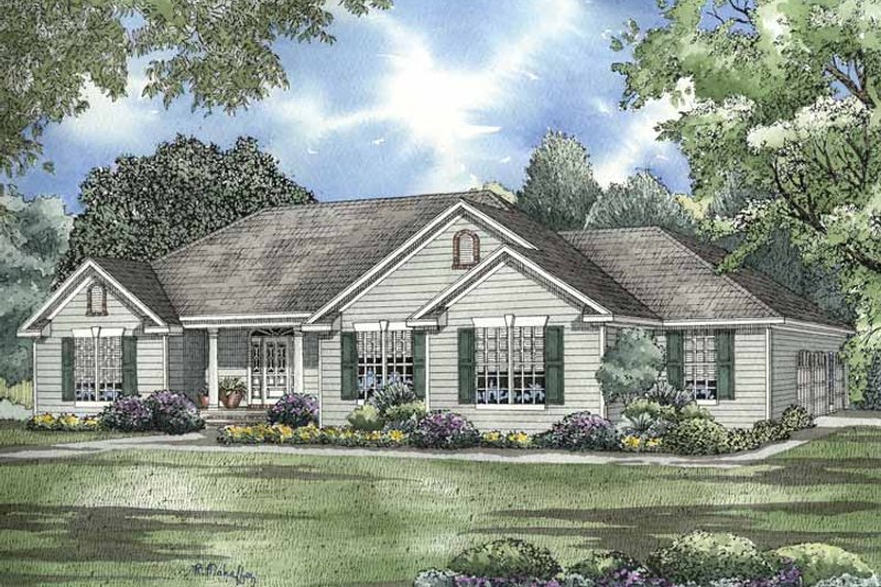 House Blueprint - Colonial Exterior - Front Elevation Plan #17-2954