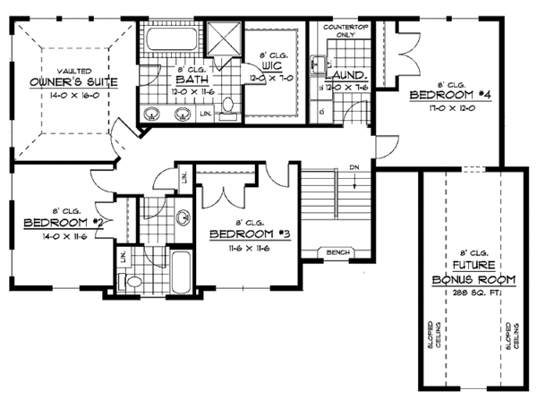 Home Plan - European Floor Plan - Upper Floor Plan #51-650