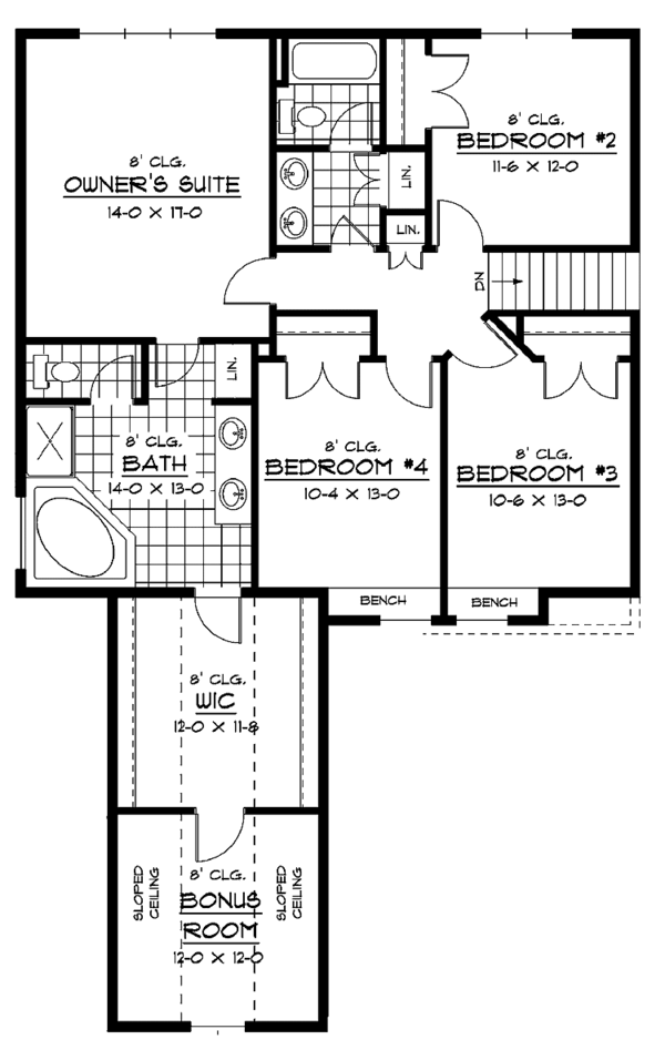 Home Plan - European Floor Plan - Upper Floor Plan #51-641