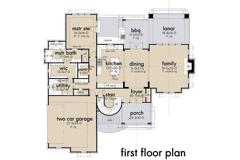 Architectural House Design - Floor Plan - Main Floor for Barndominium House Plan #120-268 - 3 bed, 2.5 bath