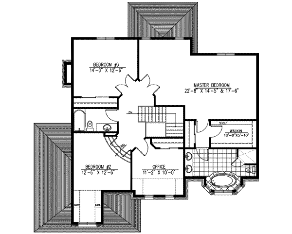 European Floor Plan - Upper Floor Plan #138-173