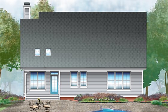 Exterior - Rear Elevation for Colonial House Plan #929-989 - 3 bed, 3.5 bath