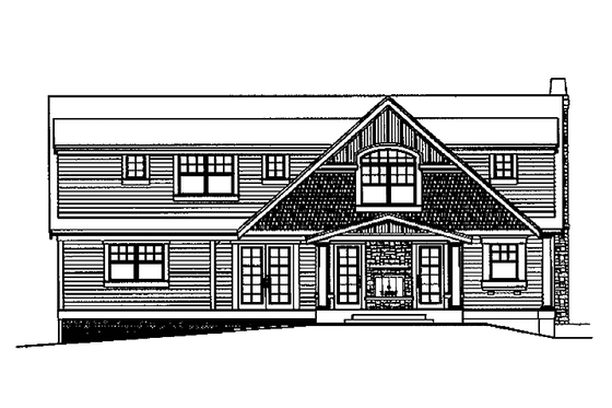 Exterior - Rear Elevation for Craftsman House Plan #132-470 - 4 bed, 3.5 bath