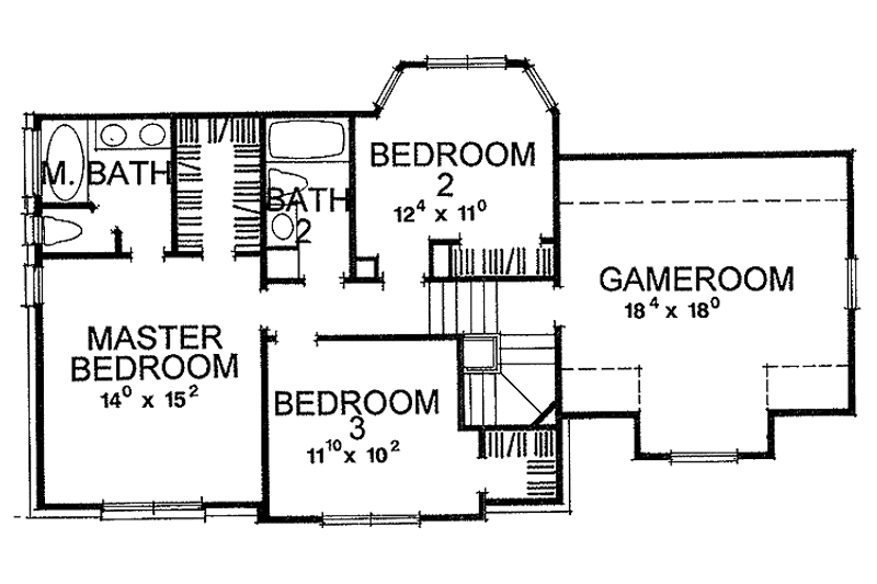 Home Plan - Floor Plan - Upper Floor for Colonial House Plan #472-30 - 3 bed, 2.5 bath