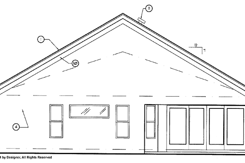 Home Plan - Exterior - Rear Elevation for Mediterranean House Plan #417-624 - 4 bed, 2 bath