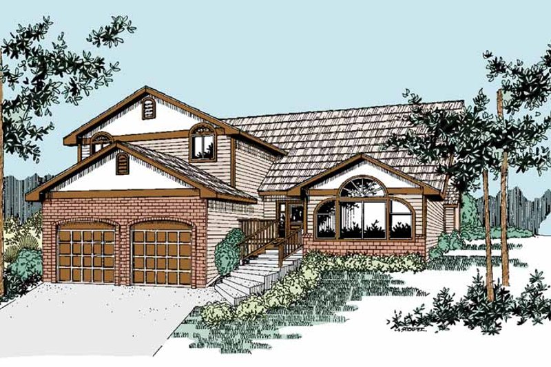Home Plan - Contemporary Exterior - Front Elevation Plan #60-666
