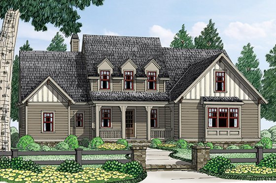 Exterior - Front Elevation 3 for Colonial House Plan #927-969 - 3 bed, 3.5 bath