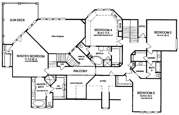 Architectural House Design - Victorian Floor Plan - Upper Floor Plan #952-53