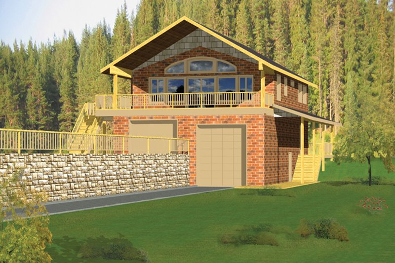 Dream House Plan - Exterior - Front Elevation 3 for Contemporary House Plan #117-839 - 2 bed, 3 bath