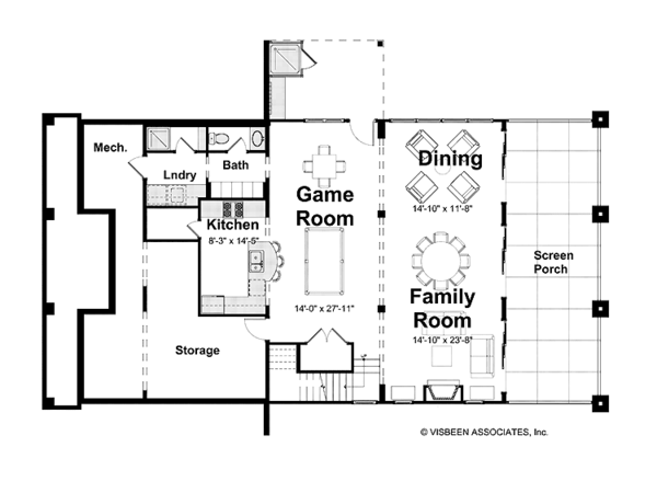 Architectural House Design - Craftsman Floor Plan - Lower Floor Plan #928-210