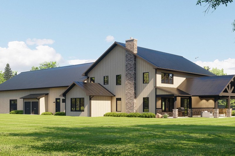 Home Plan - Exterior - Rear Elevation 1 for Barndominium House Plan #1064-264 - 3 bed, 3 bath