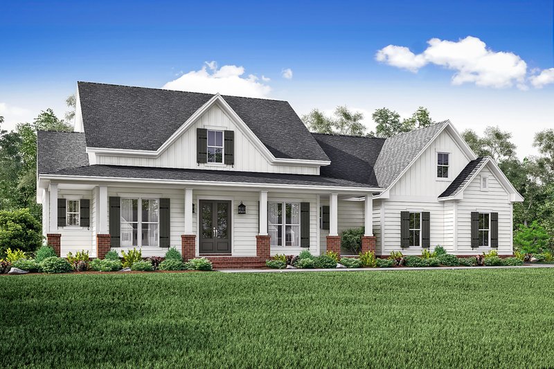 Dream House Plan - Farmhouse Exterior - Front Elevation Plan #430-147