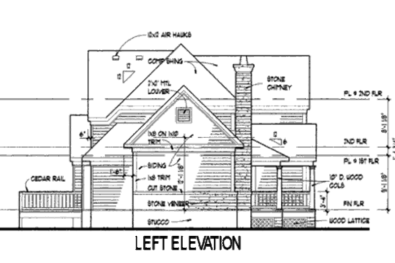 Dream House Plan - Exterior - Other Elevation for Country House Plan #120-140 - 3 bed, 3 bath