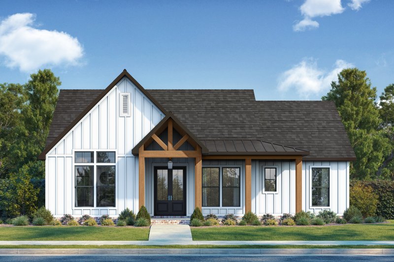 House Blueprint - Farmhouse Exterior - Front Elevation Plan #1074-117