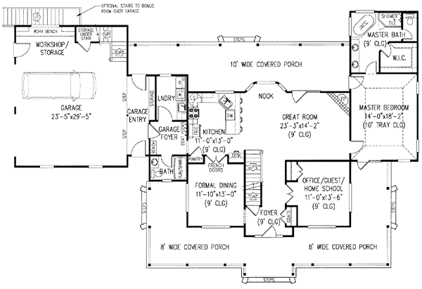 Farmhouse Floor Plan - Main Floor Plan #11-211