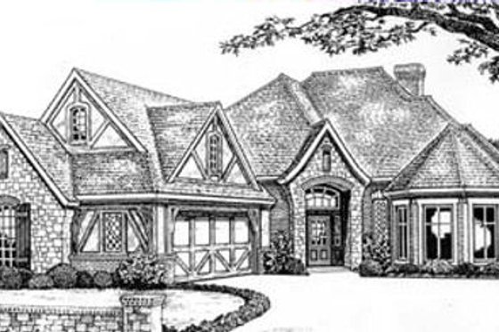 Exterior - Front Elevation for Tudor House Plan #310-532 - 3 bed, 2.5 bath
