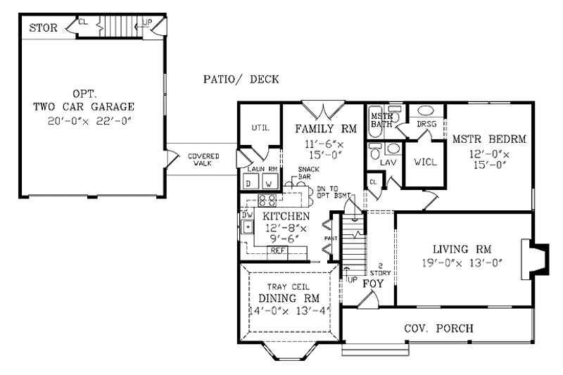 Dream House Plan - Floor Plan - Main Floor for Craftsman House Plan #314-258 - 3 bed, 2.5 bath
