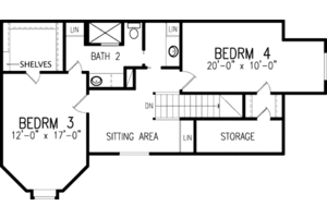 Floor Plan - Upper Floor for Victorian House Plan #410-406 - 4 bed, 3 bath