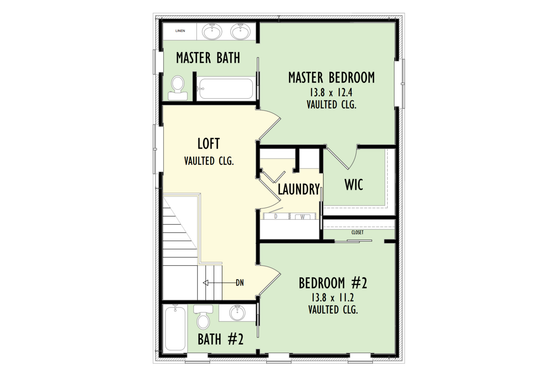Floor Plan - Upper Floor for Barndominium House Plan #1092-4 - 2 bed, 2.5 bath