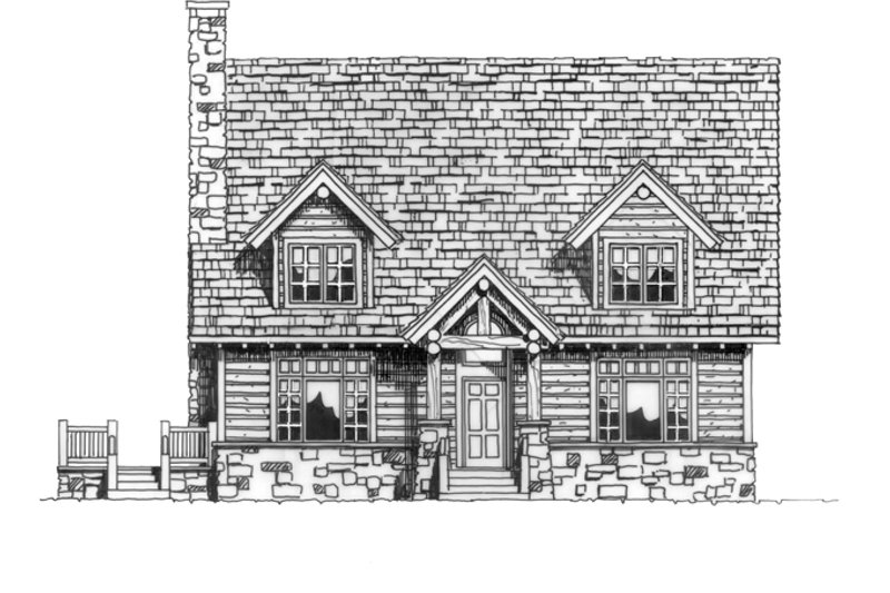 Home Plan - Exterior - Front Elevation 3 for Log House Plan #942-18 - 3 bed, 3 bath