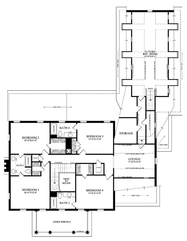 Home Plan - Classical Floor Plan - Upper Floor Plan #137-308