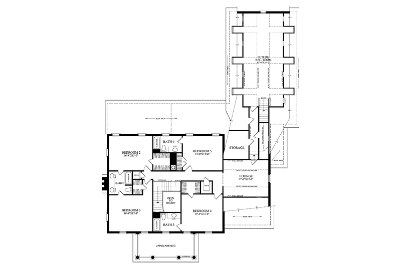 Home Plan - Floor Plan - Upper Floor for Classical House Plan #137-308 - 5 bed, 4 bath