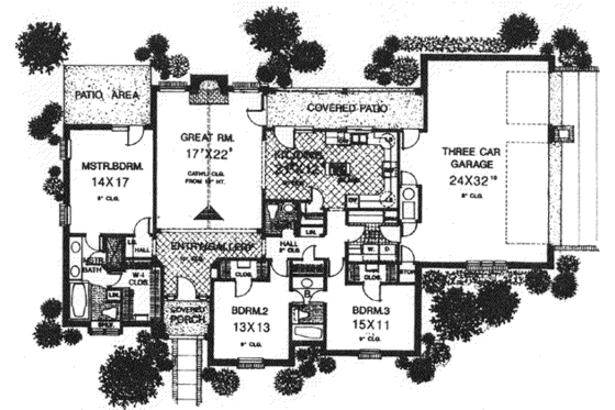 Floor Plan - Main Floor for European House Plan #310-587 - 3 bed, 2 bath