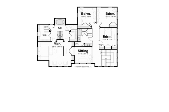 Floor Plan - Upper Floor for Prairie House Plan #928-248 - 5 bed, 3.5 bath