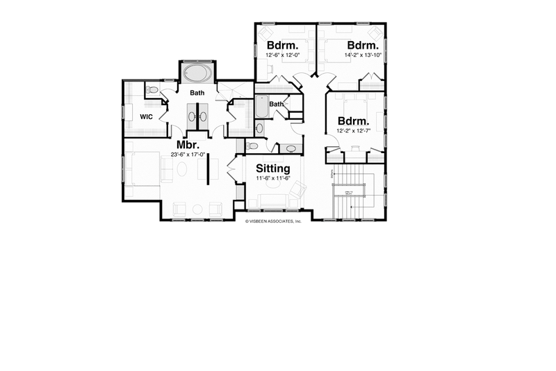 Dream House Plan - Floor Plan - Upper Floor for Prairie House Plan #928-248 - 5 bed, 3.5 bath